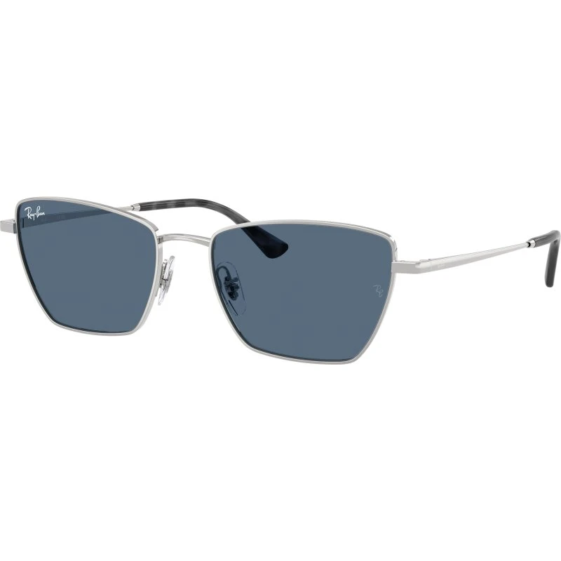 Ray-Ban RB3783 Lunettes de Soleil Géométriques Argentées et Bleues