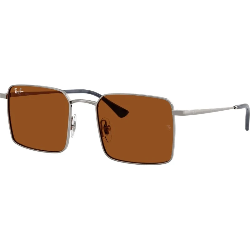 Ray-Ban RB3782 Lunettes de Soleil Carrées en Métal - Gris/Marron