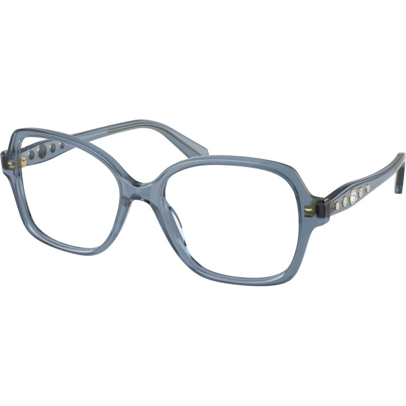Swarovski SK2063 1102 - Lunettes de vue carrées en acétate bleu transparent