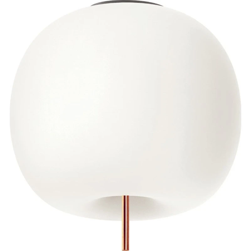 KDLN Plafonnier Kushi Cuivre et Blanc - Verre Soufflé 33 cm