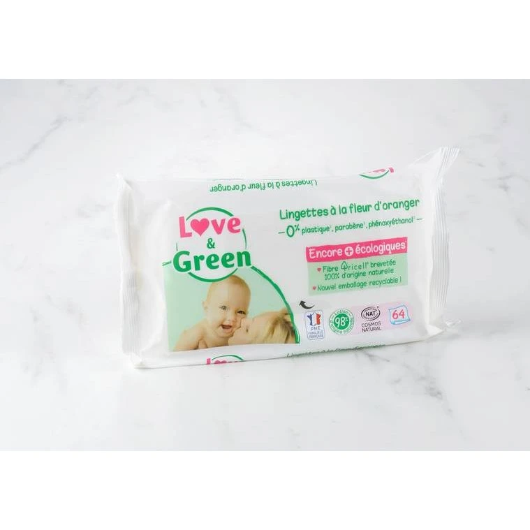 Love & Green Lingettes Fleur d'Oranger 64