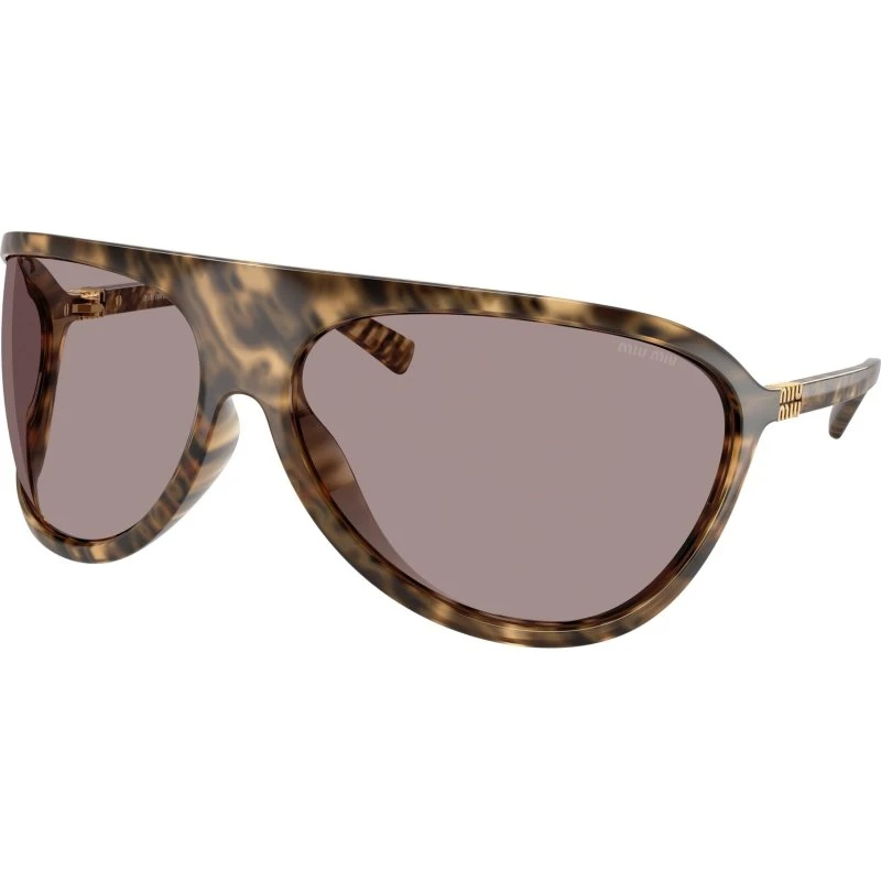 Miu Miu Lunettes de Soleil Géométriques MU A01S - Écaille Marron