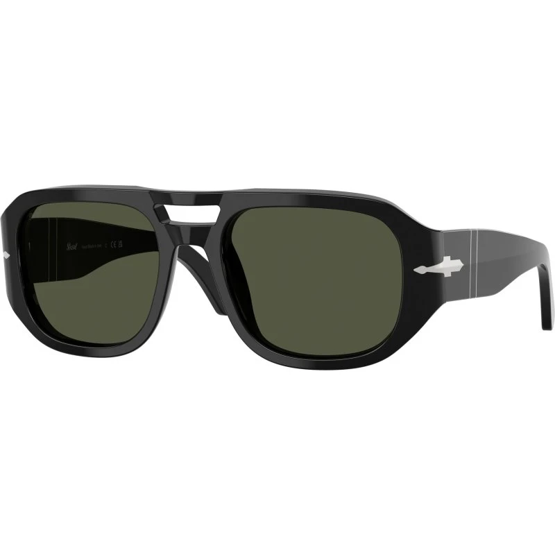 Persol PO3373S Vincent Lunettes de Soleil Aviateur Noir et Vert