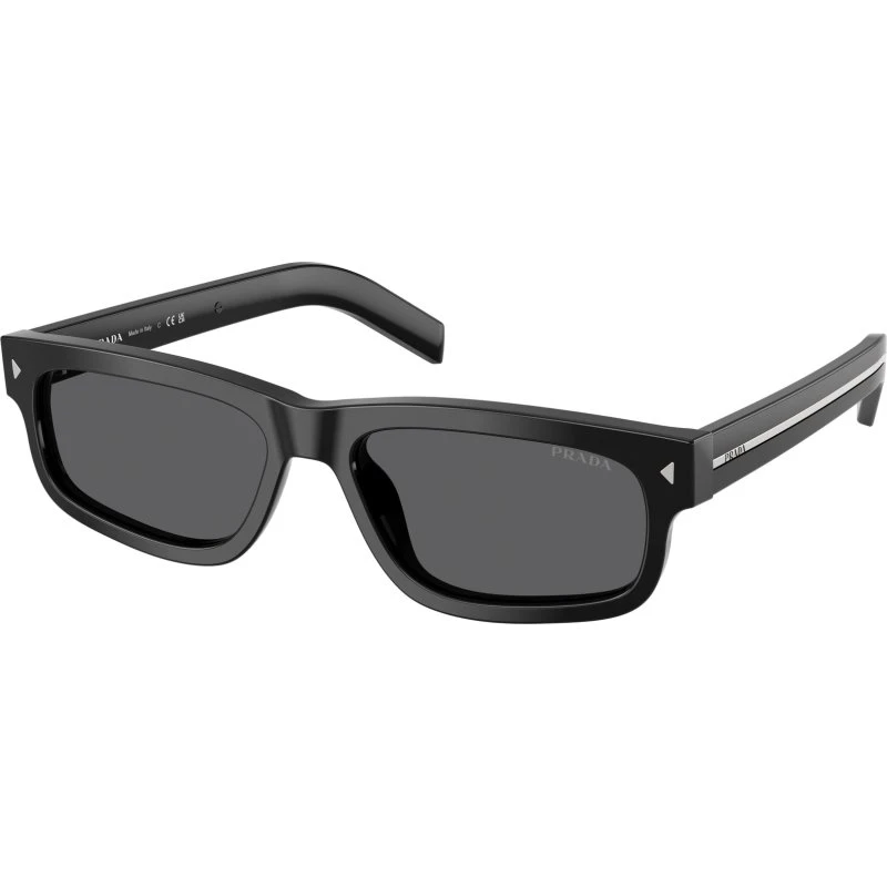 Prada Homme PR B11S 16K731 Lunettes de Soleil Carrées en Acétate Noir