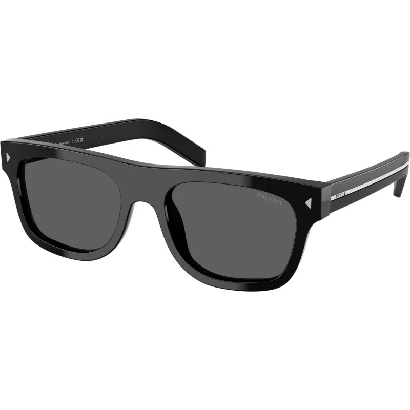 Prada Homme Prada PR B12S Lunettes de Soleil Acétate Noir et Gris