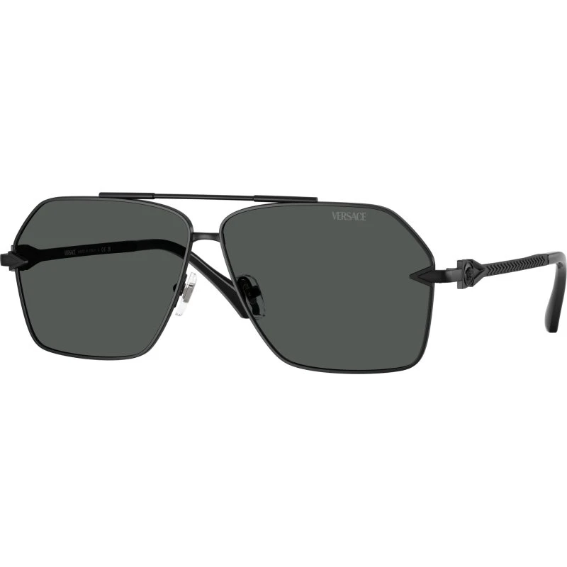 Versace Homme VE2284 Lunettes de Soleil Pilote Métal Noir et Gris