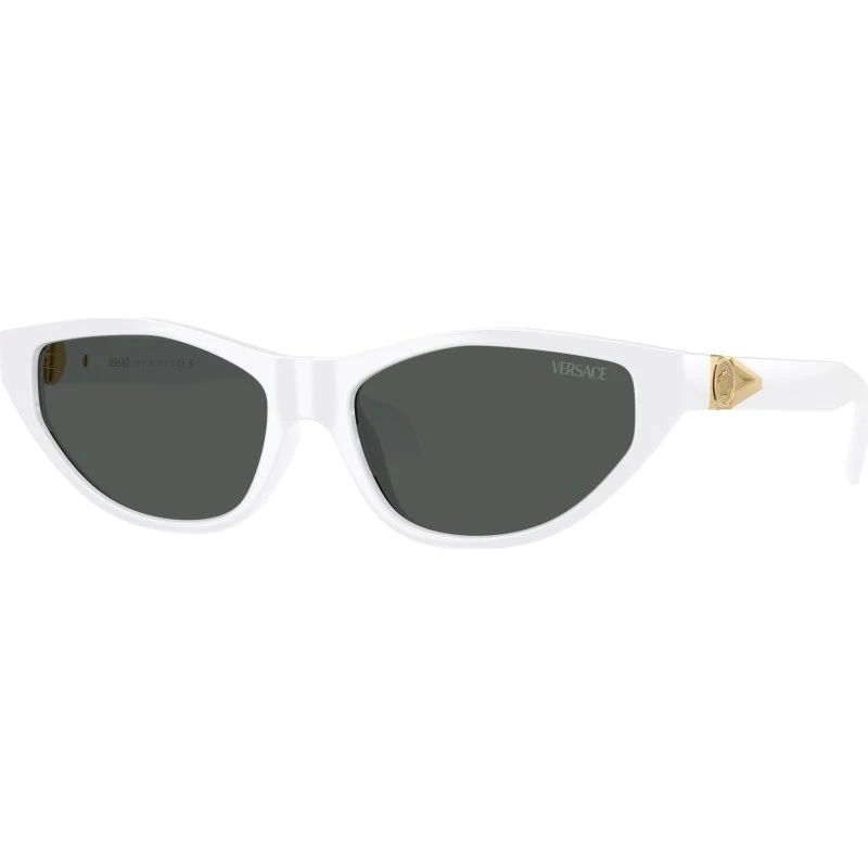 Versace VE4491U 314/87 Lunettes de Soleil Cat Eye Blanc et Gris