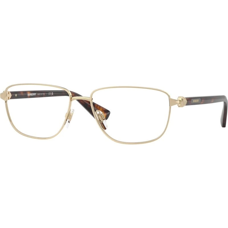 Burberry Homme BE1393 1109 - Lunettes Optiques Carrées en Métal Or
