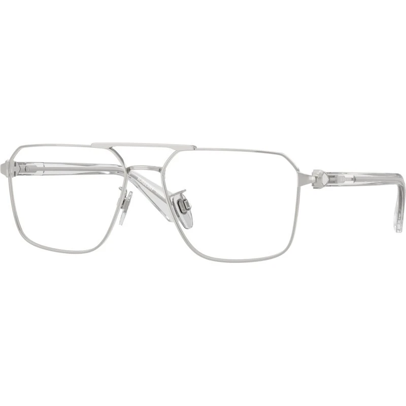 Burberry Homme BE1395D 1005 - Lunettes Optiques Géométriques Argent
