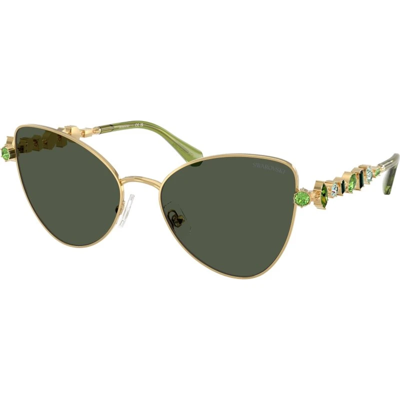 Swarovski SK7034 Lunettes de Soleil Papillon Or et Vert