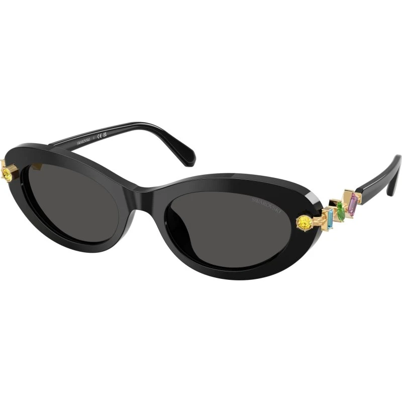 Swarovski Lunettes de Soleil SK6042 - Acétate Noir et Verres Gris