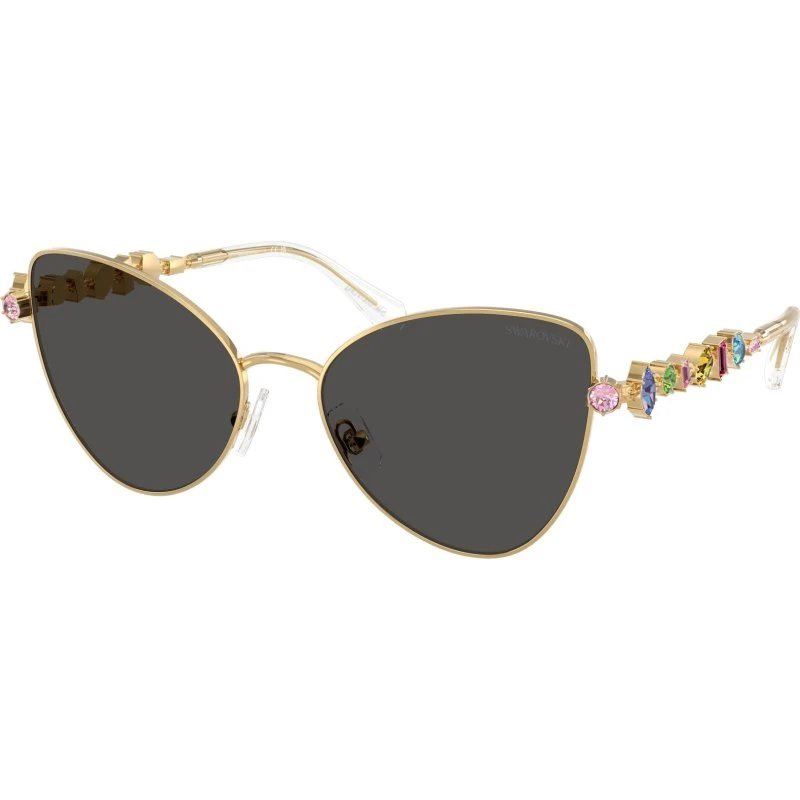 Swarovski SK7034 Lunettes de Soleil Papillon Or et Gris