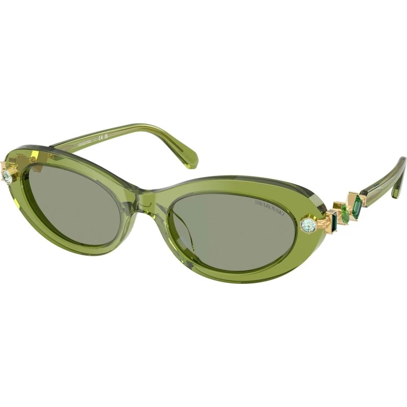 Swarovski Lunettes de Soleil SK6042 Vert Rond en Acétate pour Femme