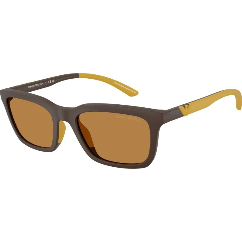 Emporio Armani Homme EA4249U Lunettes de Soleil Carrées Marron