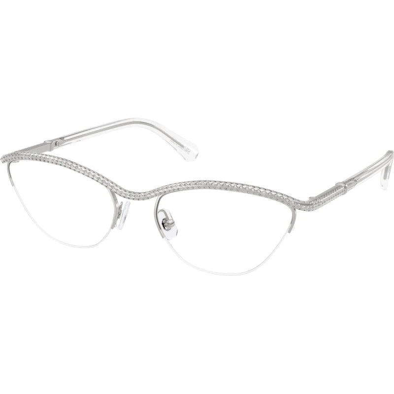 Swarovski SK1026 4001 - Montures Optiques Rondes en Métal Argent