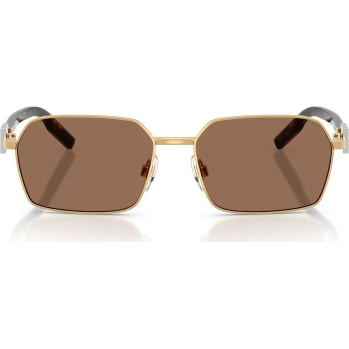 Dolce & Gabbana DG2316 Lunettes de Soleil Carrées Or et Marron