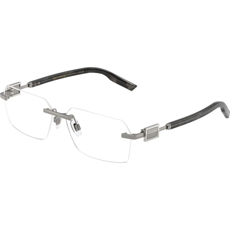 Dolce & Gabbana DG1361 04 Lunettes Optiques Homme - Métal Gris Carré