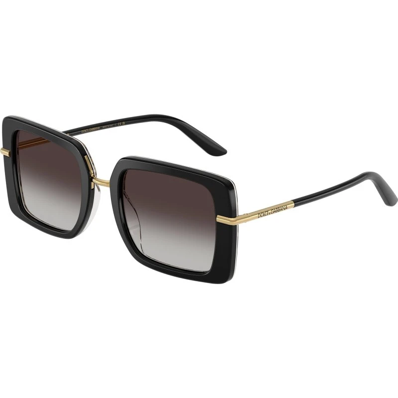 Dolce & Gabbana DG4491 Lunettes de Soleil Carrées Noir & Gris
