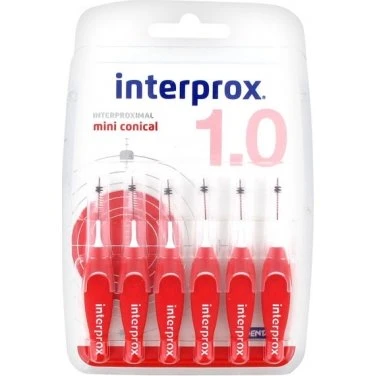 Interprox Mini Conical 1.0 Rouge - 6 Brossettes Interdentaires