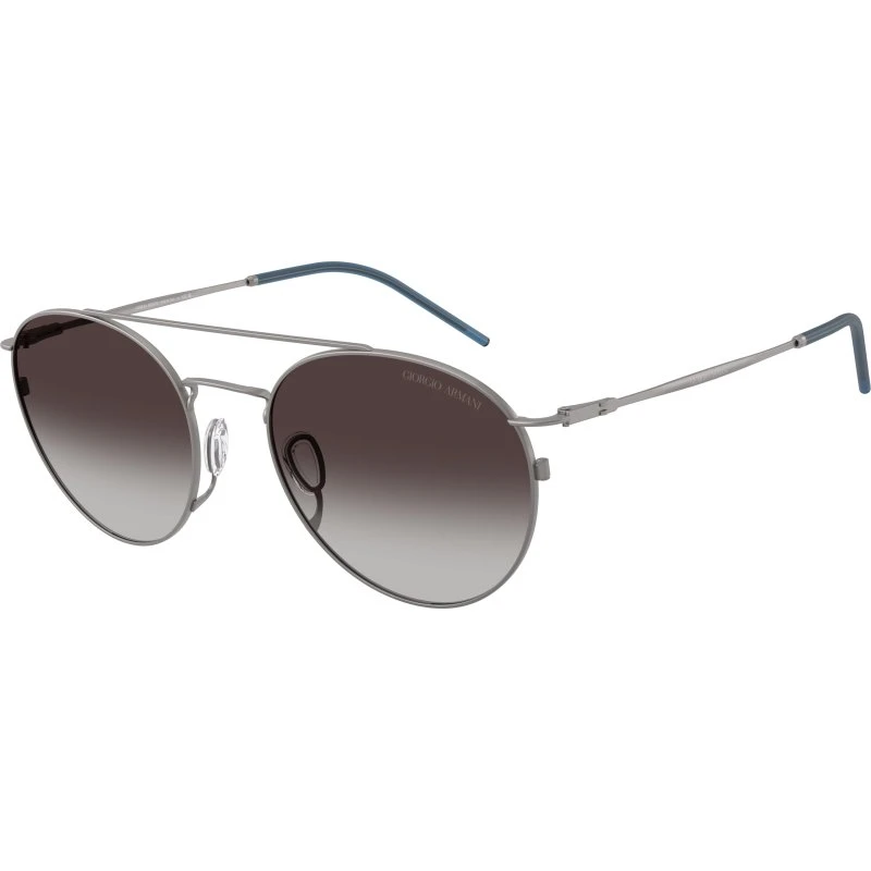 Giorgio Armani Homme AR6183 Lunettes de Soleil Rondes Métal Gris