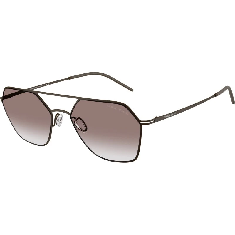 Giorgio Armani Homme AR6185 - Lunettes de Soleil Carrées en Métal Marron