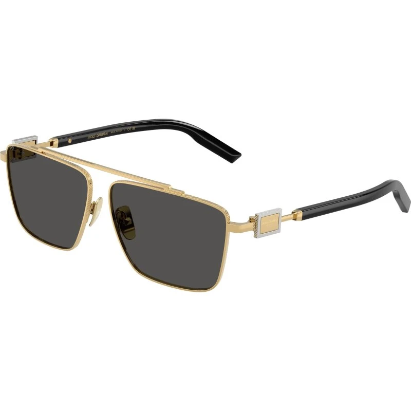 Dolce & Gabbana DG2336 Lunettes de soleil Carrées Or et Gris