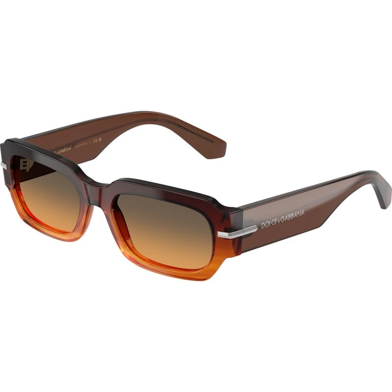 Dolce & Gabbana DG4485 Lunettes de Soleil Carrées Marron et Orange