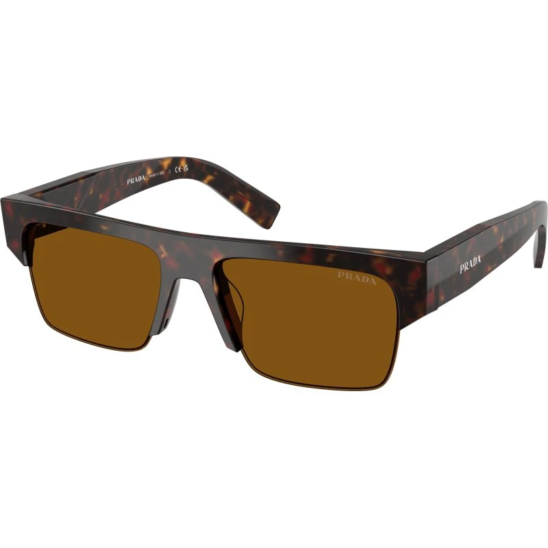 Prada Homme Lunettes de Soleil PR D12SU en Acétate Écaille et Bronze