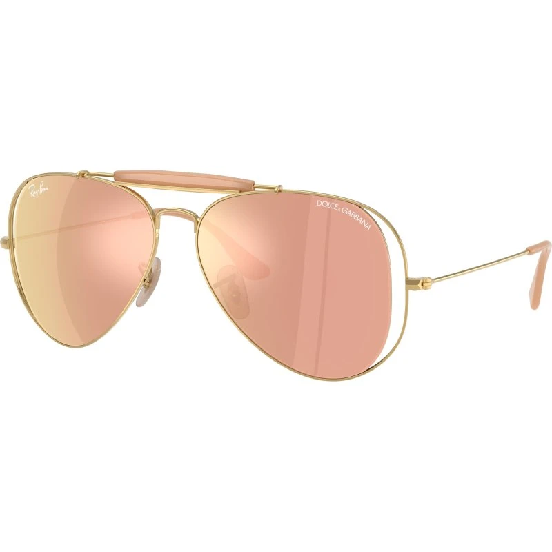Ray-Ban x Dolce&Gabbana RB3029M Lunettes de Soleil Pilote Or et Marron