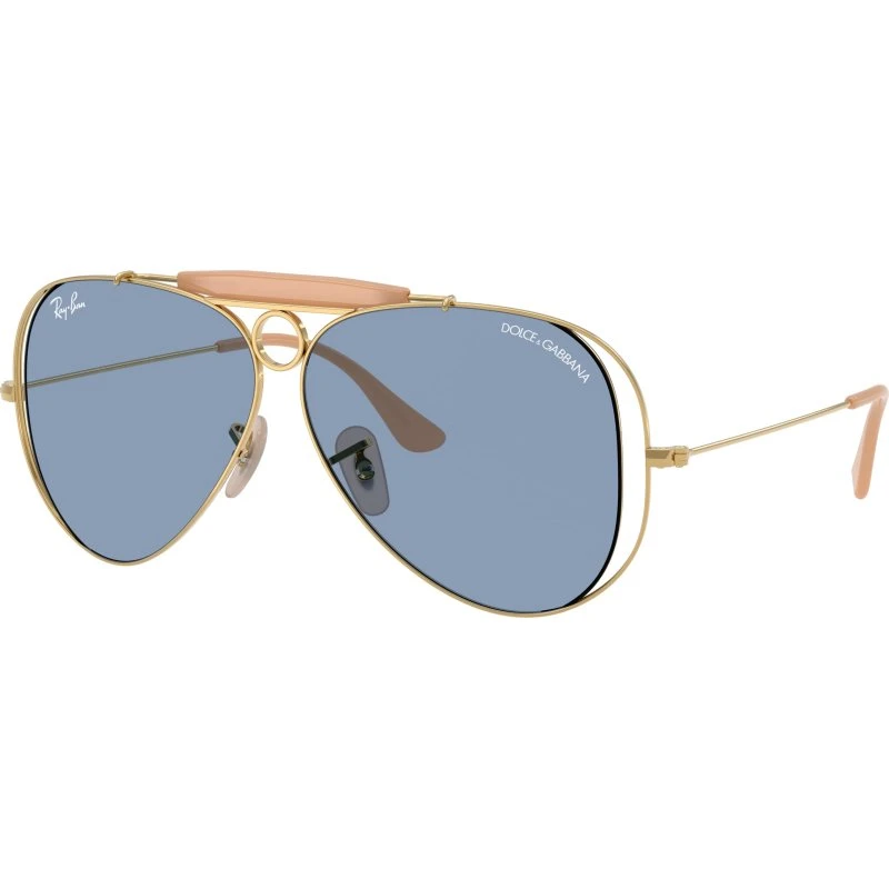 Ray-Ban x Dolce&Gabbana RB3138M Lunettes de Soleil Pilote Or et Bleu