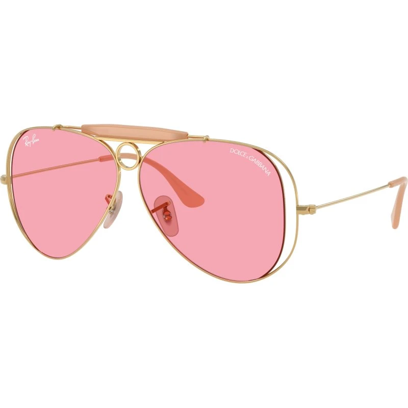 Ray-Ban x Dolce&Gabbana RB3138M Lunettes de Soleil Pilote Or Rose