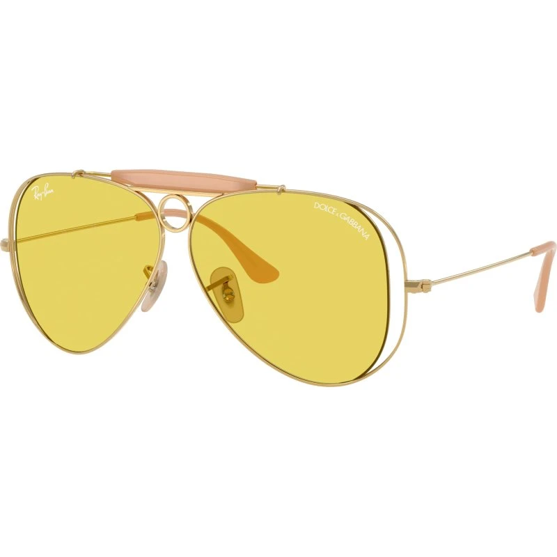 Ray-Ban x Dolce&Gabbana RB3138M Lunettes de Soleil Pilote Or et Jaune