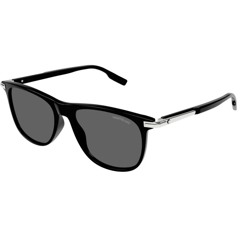 Montblanc MB0216S 001 : Lunettes de soleil carrées en acétate noir