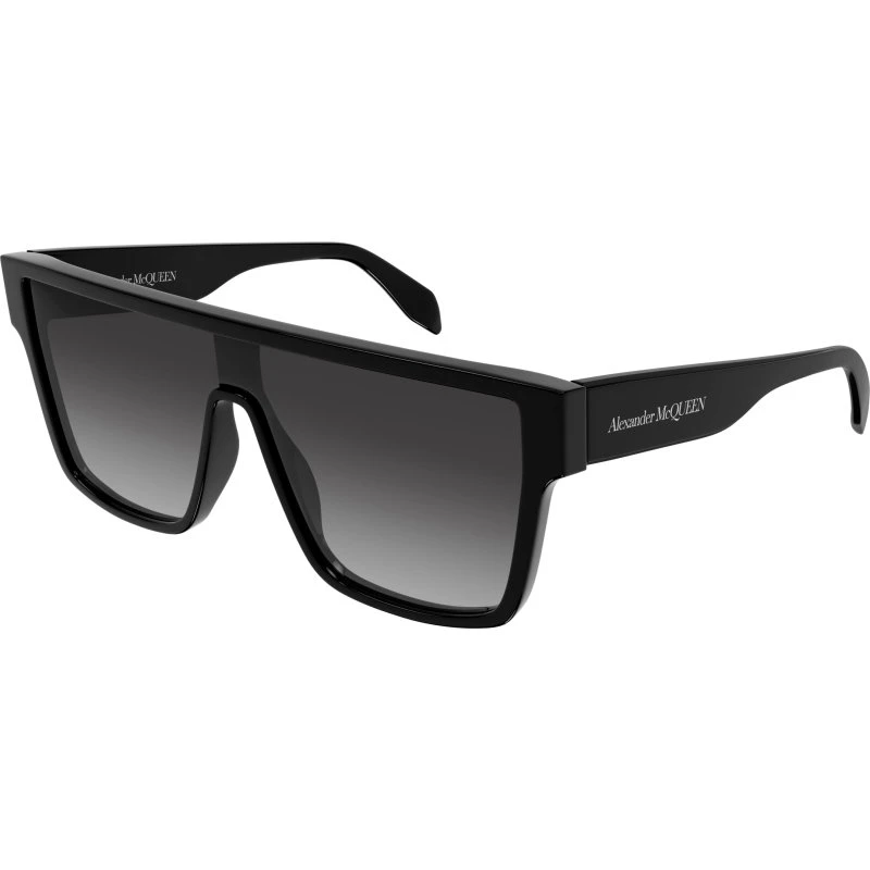 Alexander McQueen AM0354S 001 Lunettes de soleil Carrées Noir et Gris