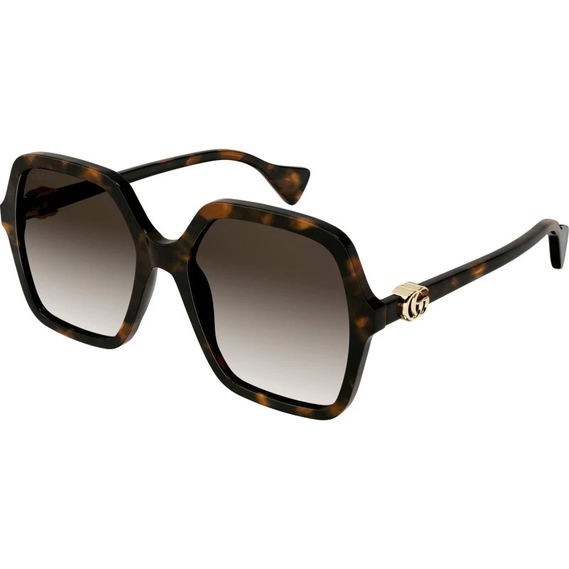 Gucci GG1072S 002 Lunettes de Soleil Carrées Havana