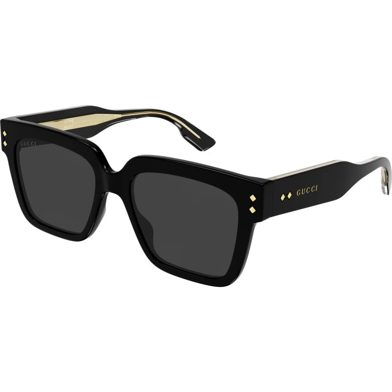 Gucci Homme GG1084S 001 - Lunettes de soleil carrées noires et grises