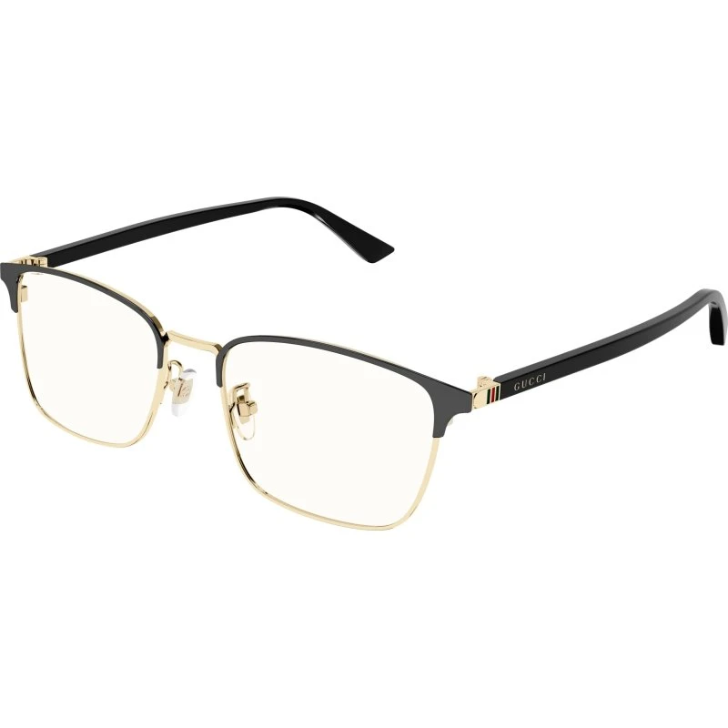 Gucci Homme GG1124OA 001 - Montures Optiques Carrées en Métal Noir