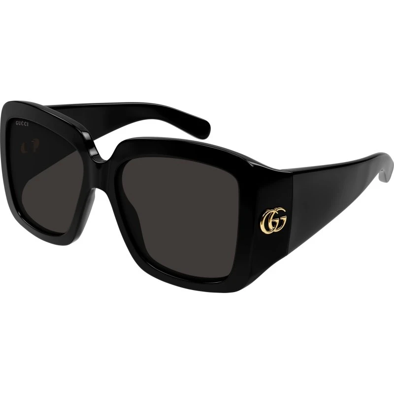 Gucci GG1402S 001 Lunettes de soleil Carré Noir et Gris