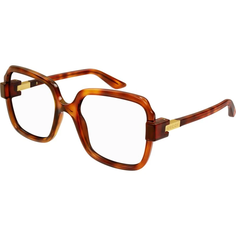 Gucci GG1433O 002 Montures Optiques Carrées Havane Transparent