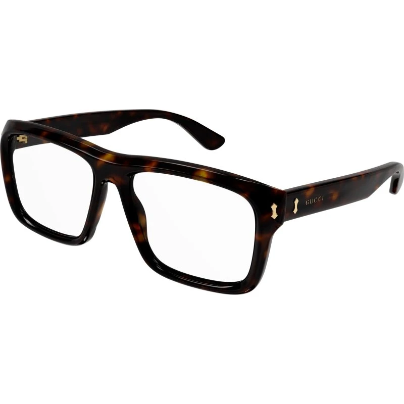 Gucci Homme GG1462O 002 Montures Optiques Carrées Havane Transparent