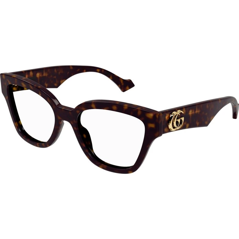 Gucci GG1424O 002 - Montures Optiques Géométriques en Acétate Havane