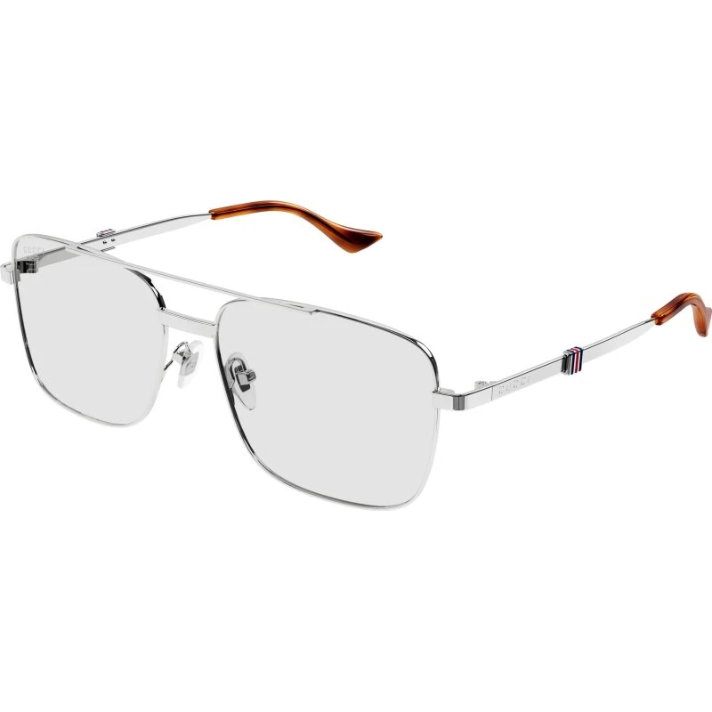 Gucci Homme GG1441S 005 - Lunettes de Soleil Carrées en Métal Argent