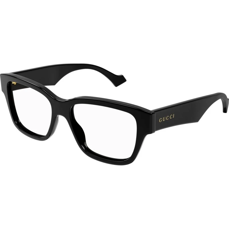 Gucci GG1428O 004 Montures Optiques Carrées en Acétate Noir