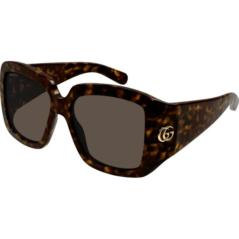 Gucci GG1402SA 002 Lunettes de soleil Carré Havane Marron