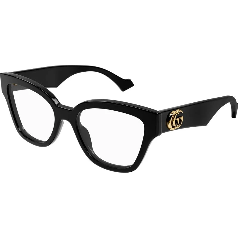 Gucci GG1424O 005 Lunettes Optiques Géométriques en Acétate Noir