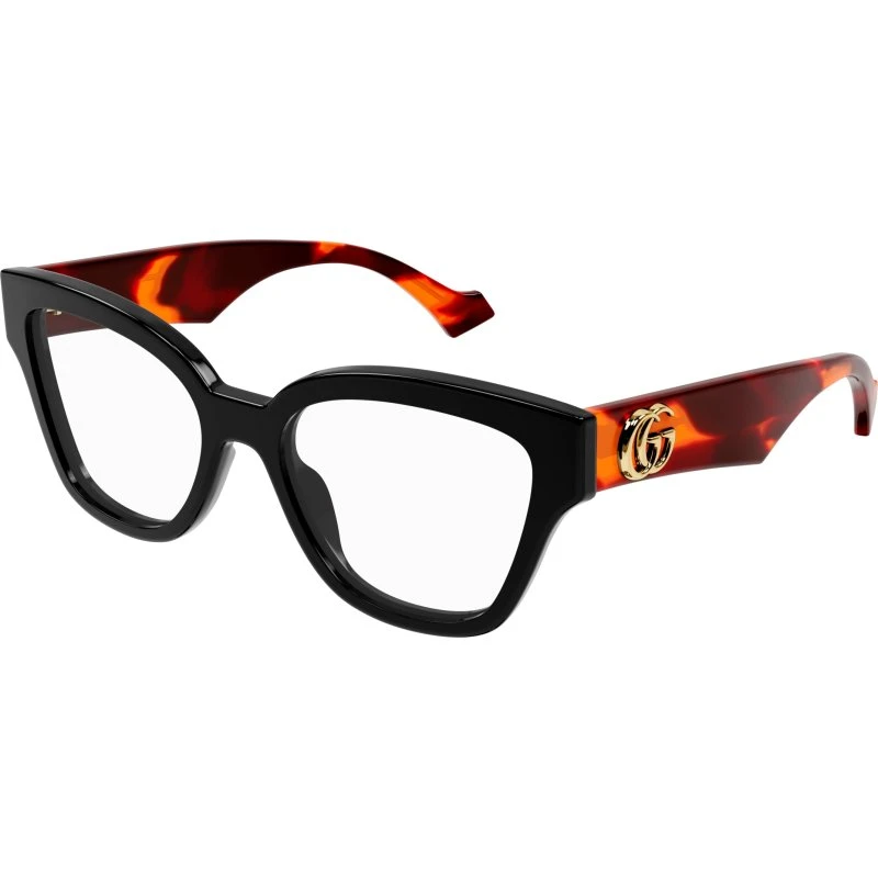 Gucci GG1424O 007 Lunettes de vue Géométriques en Acétate Noir