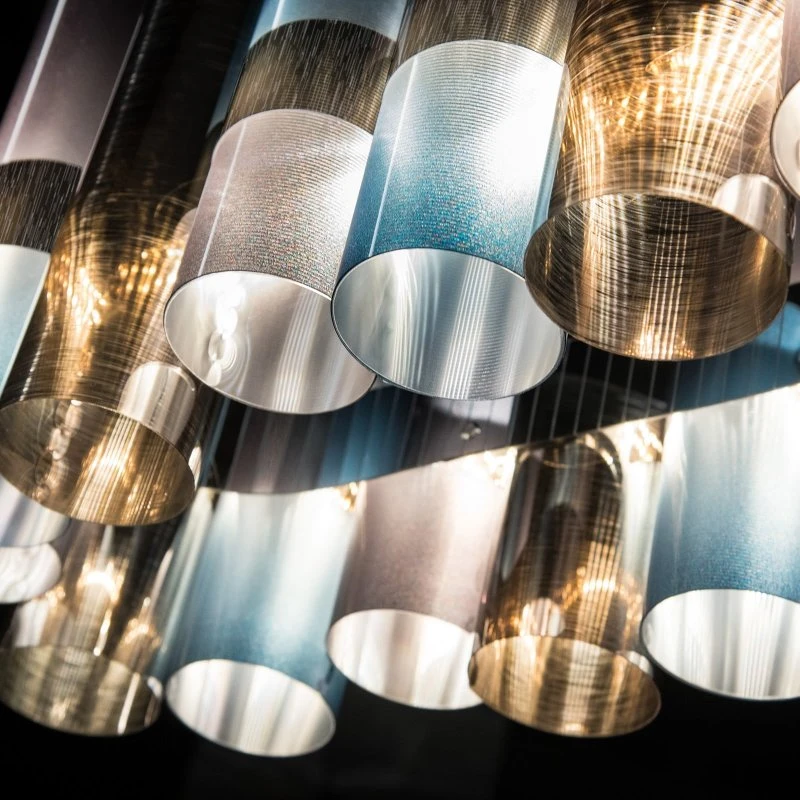 Slamp Suspension LED La Lollo, Étain, 100 cm