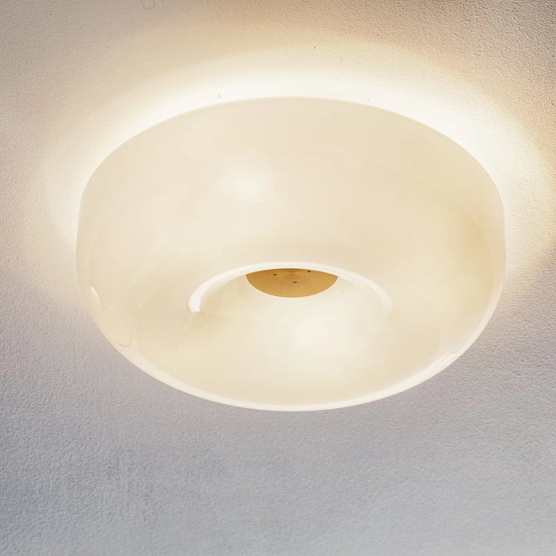 Foscarini Circus piccola - Plafonnier en verre soufflé blanc, Ø 32 cm