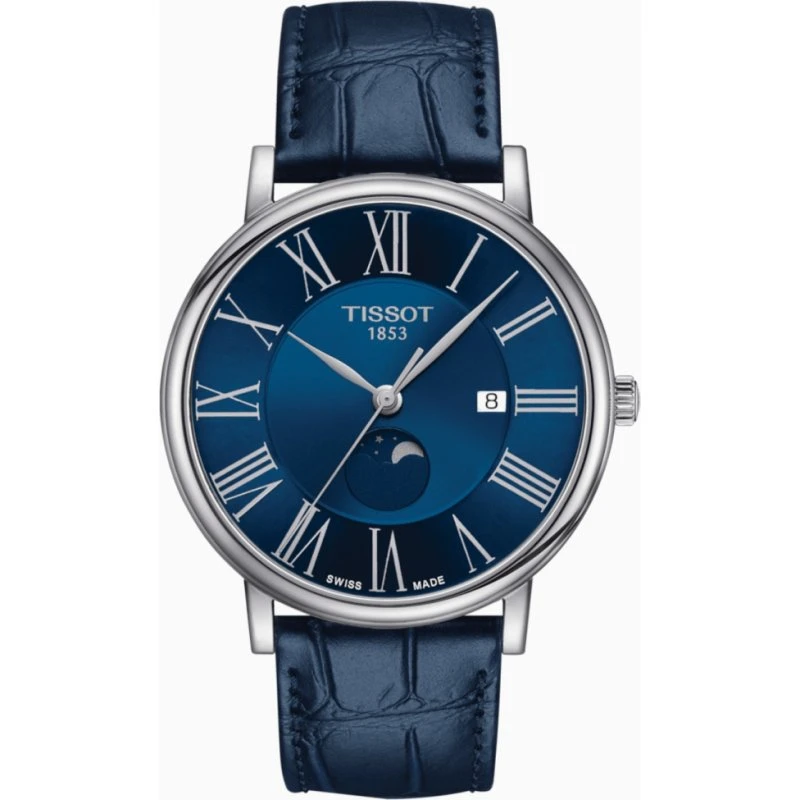 Tissot Carson Premium Gent Moonphase 40 mm bleu cuir