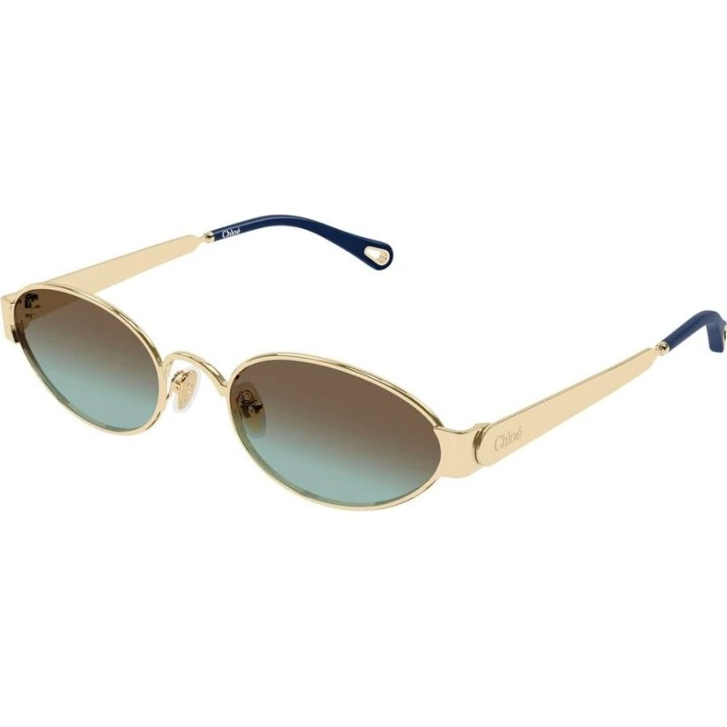 Chloé Ch0355S Lunettes de Soleil Ovales Dorées pour Femme